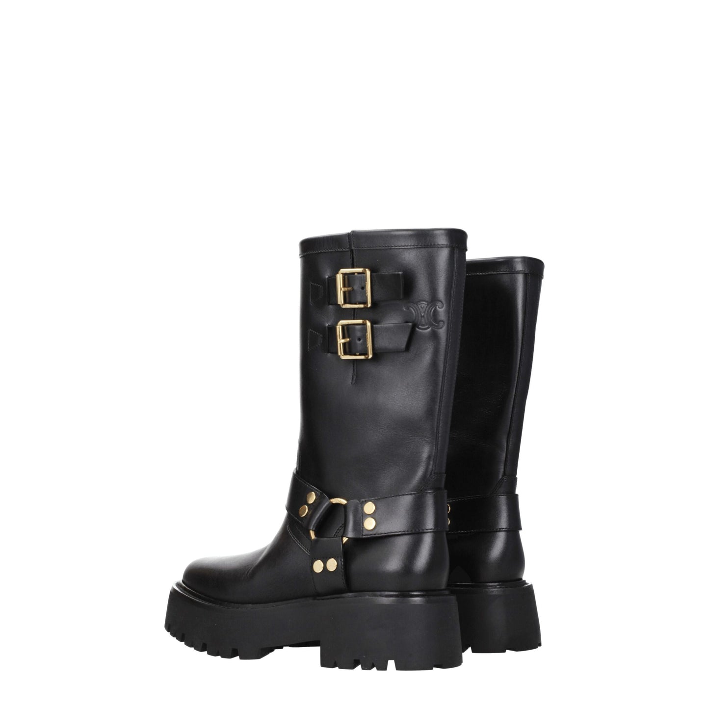 Celine Gold Leather Ankle