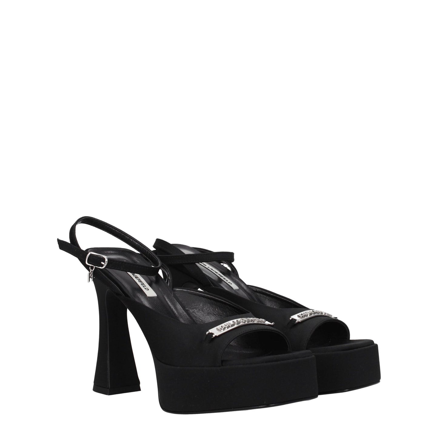 Karl Lagerfeld Black Fabric Sandal
