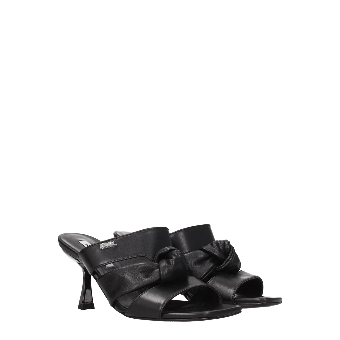 Karl Lagerfeld Black Leather Sandal