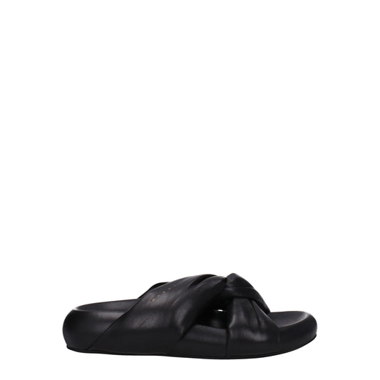 Marni Black Leather Slipper