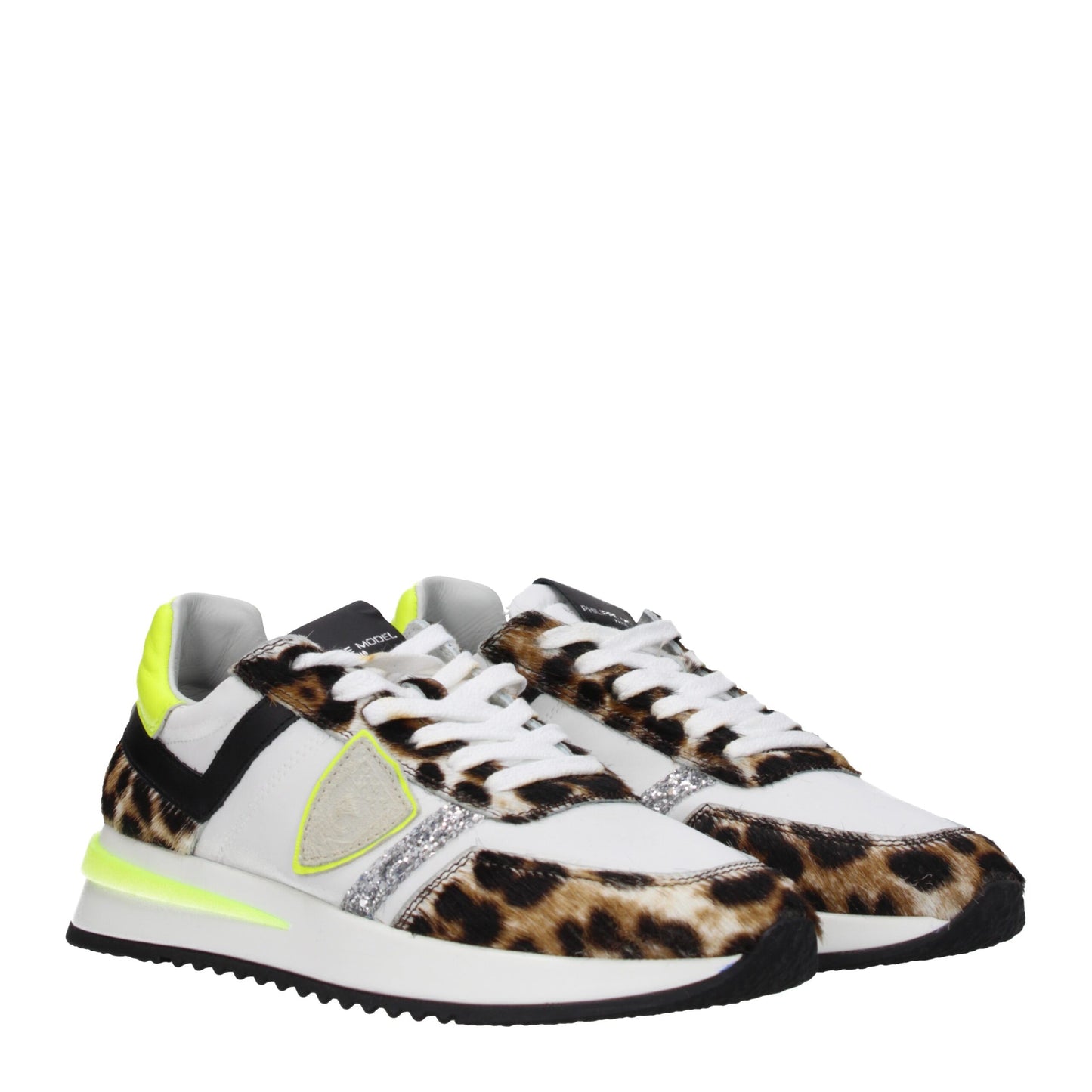 Philippe Model White Fabric Sneakers