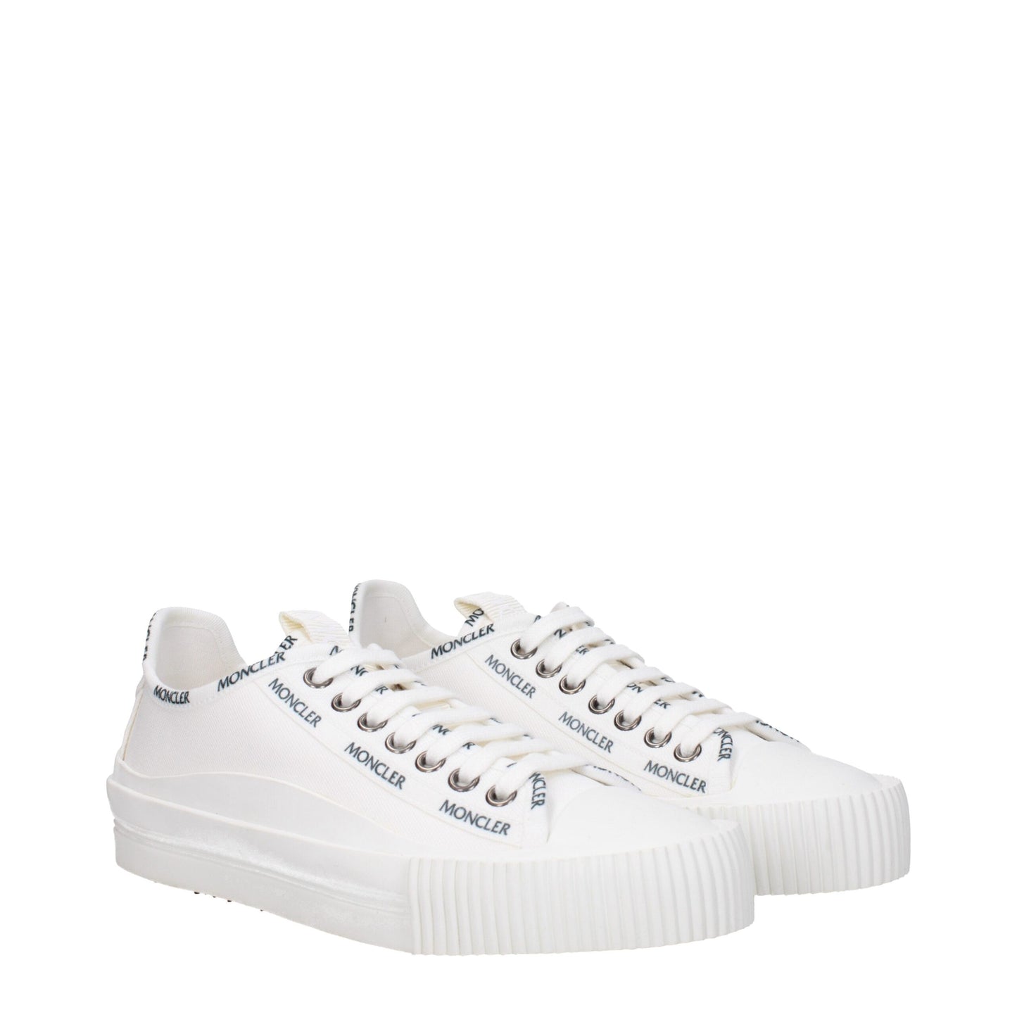 Moncler White Fabric Sneakers
