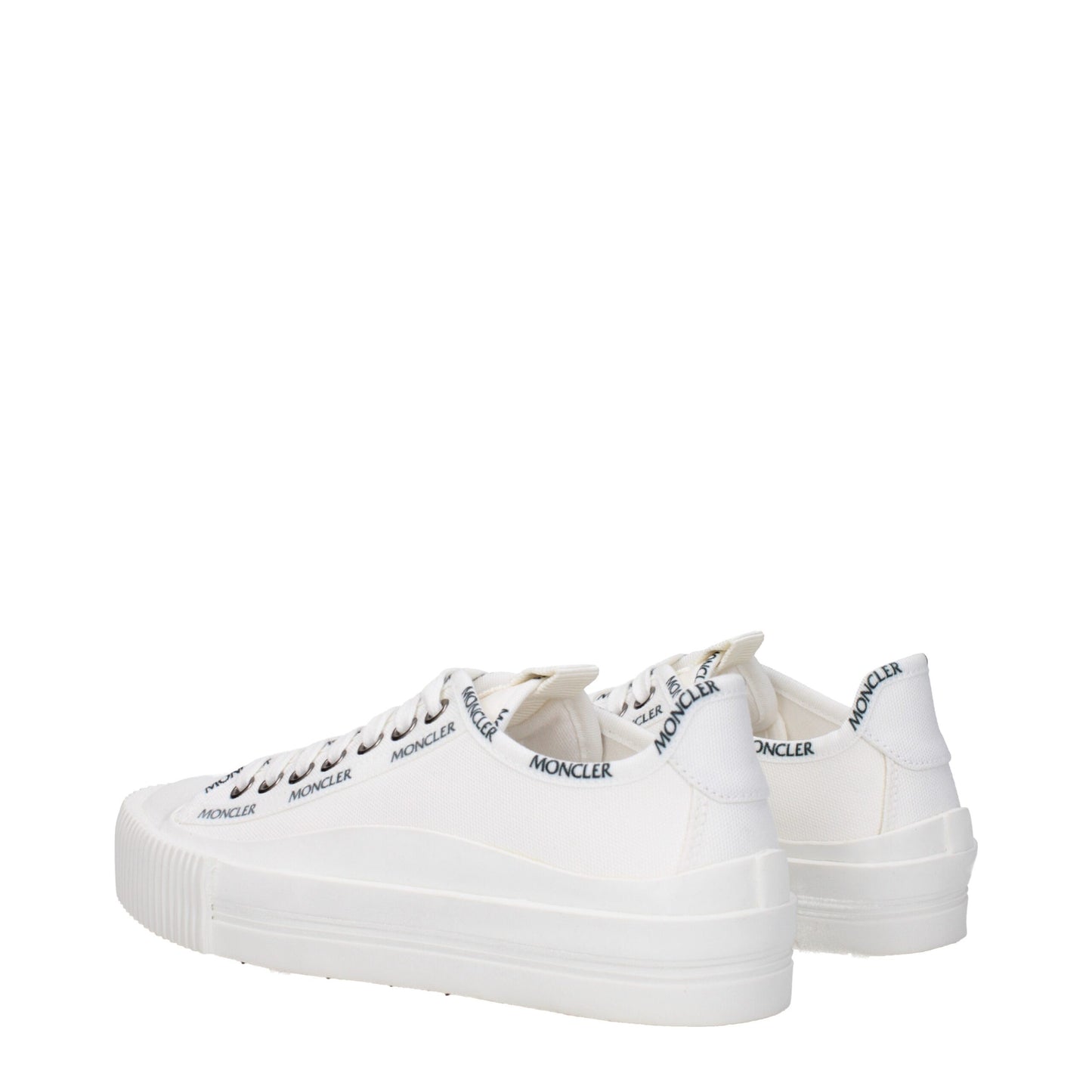 Moncler White Fabric Sneakers