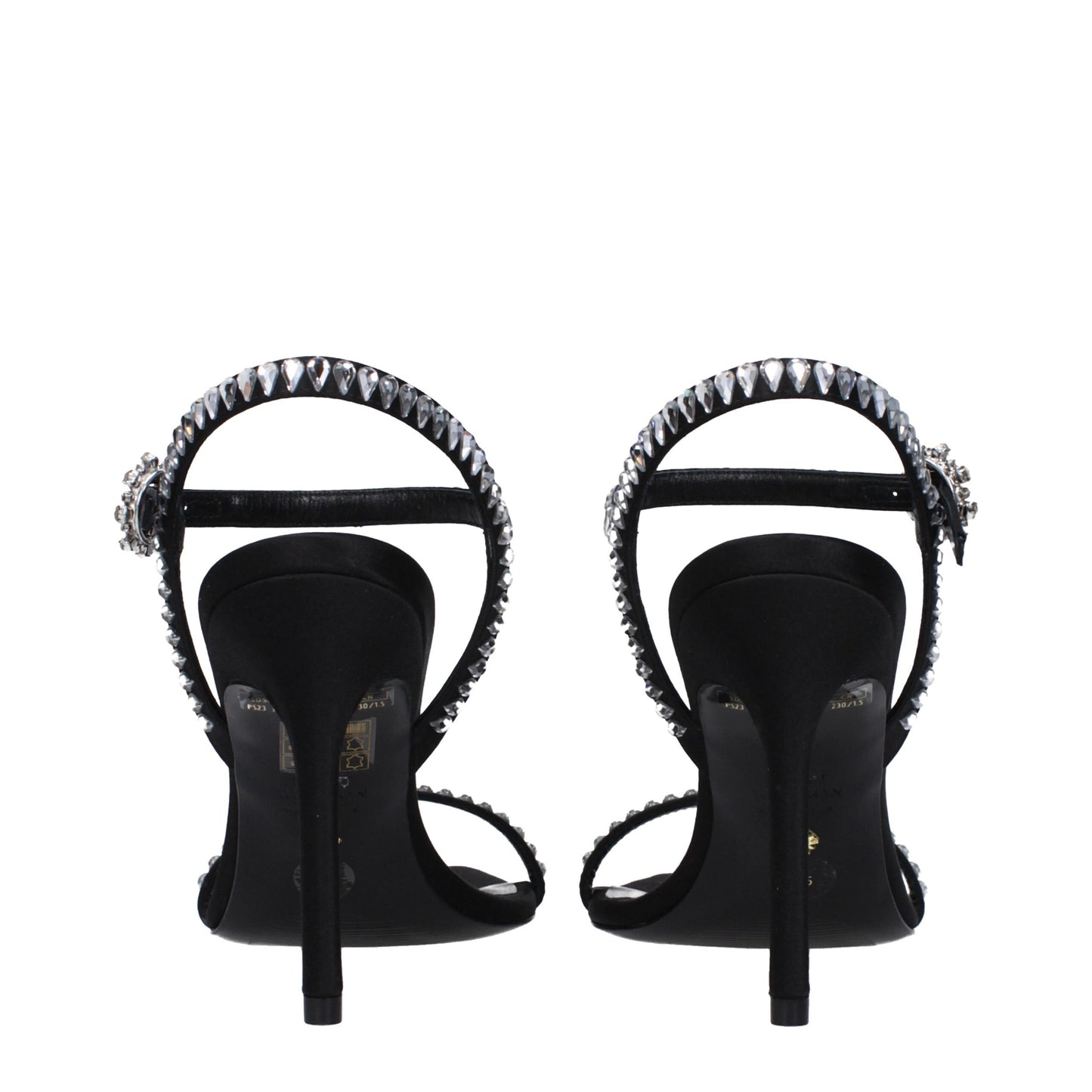 Stuart Weitzman Black Satin Sandal