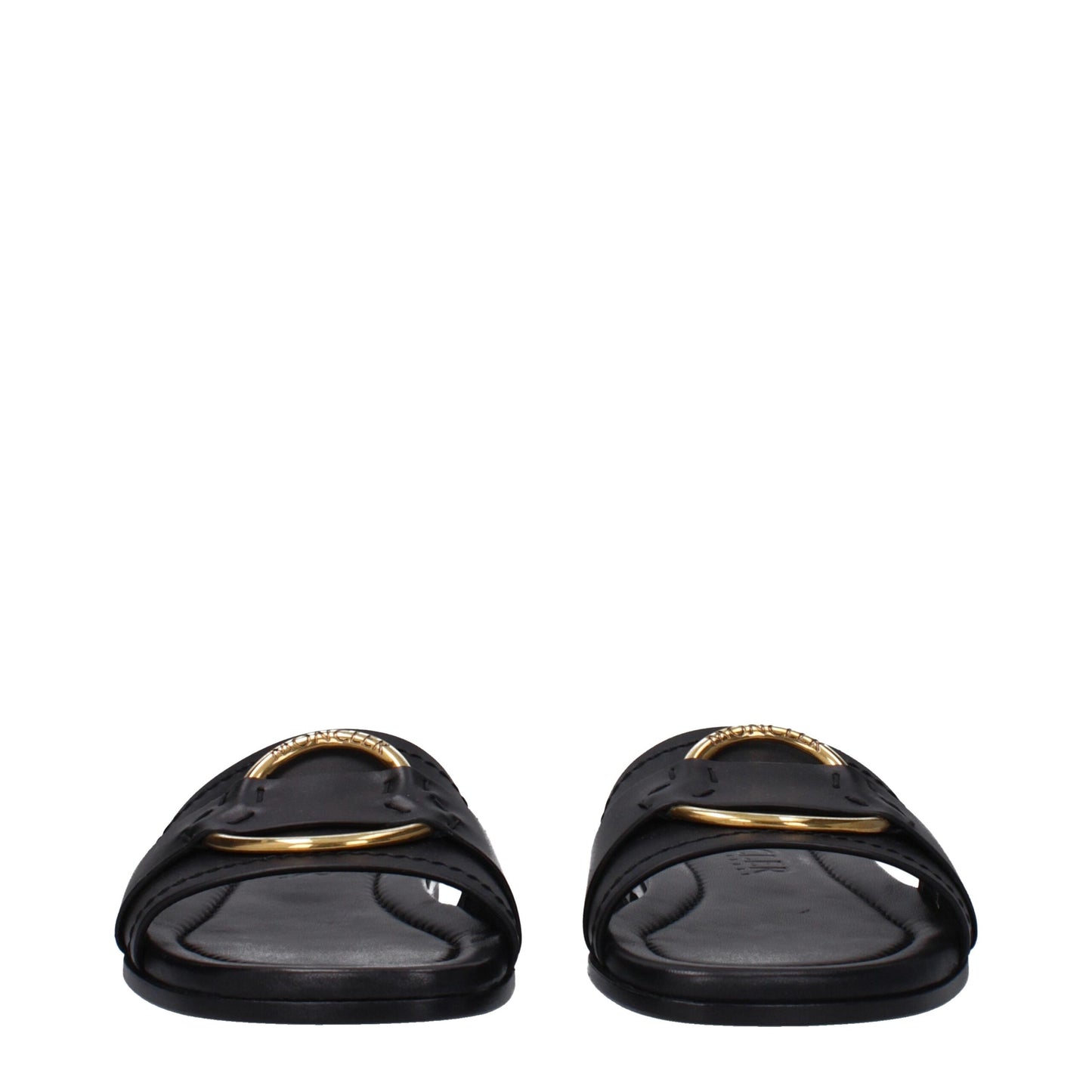 Moncler Black Leather Slipper