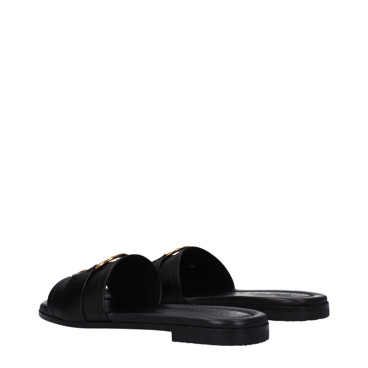 Moncler Black Leather Slipper