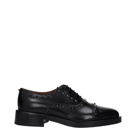 Valentino Garavani Black Leather Oxfords And Derbies