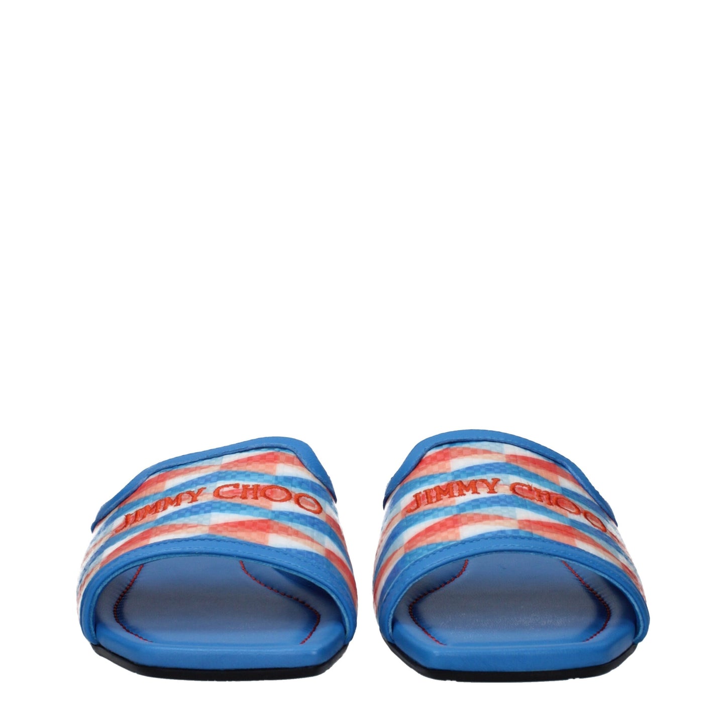 Jimmy Choo Light Blue Fabric Slippers Sandals