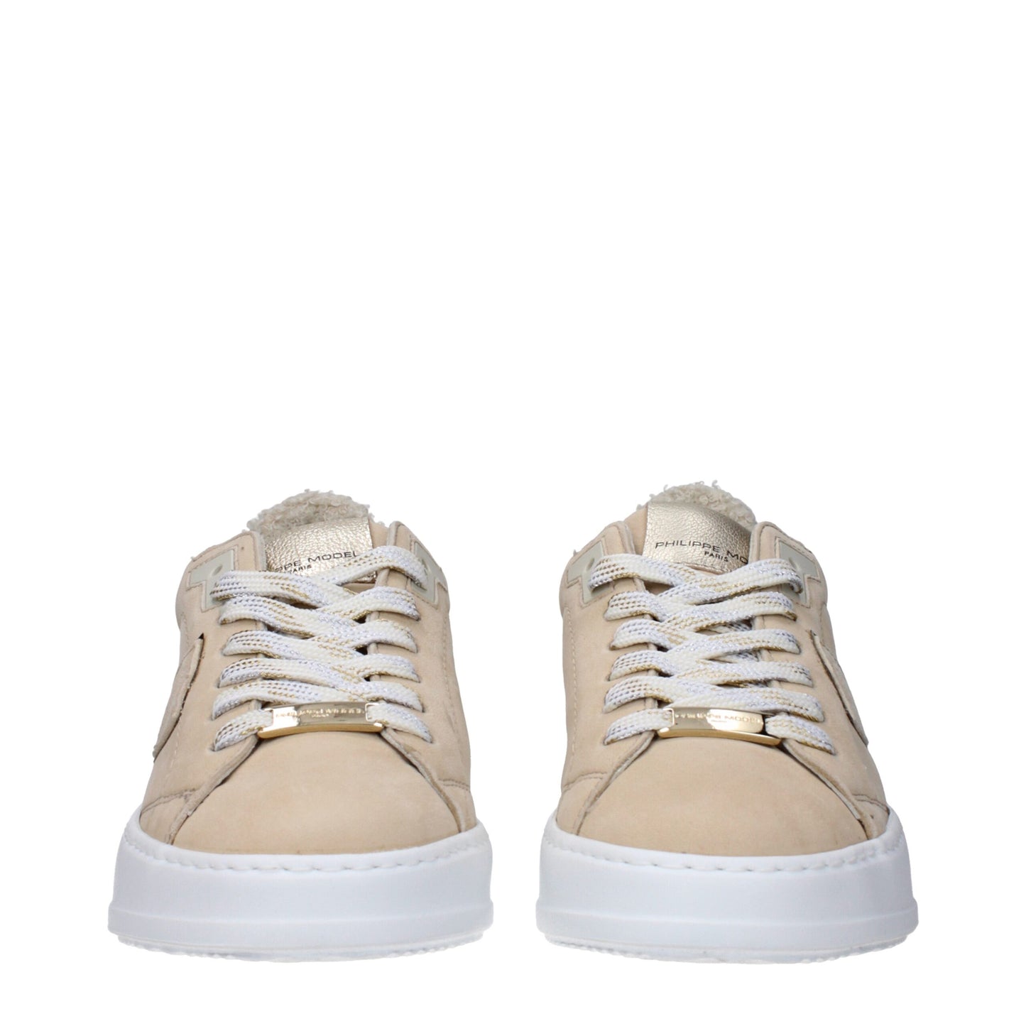 Philippe Model Beige Leather Sneakers