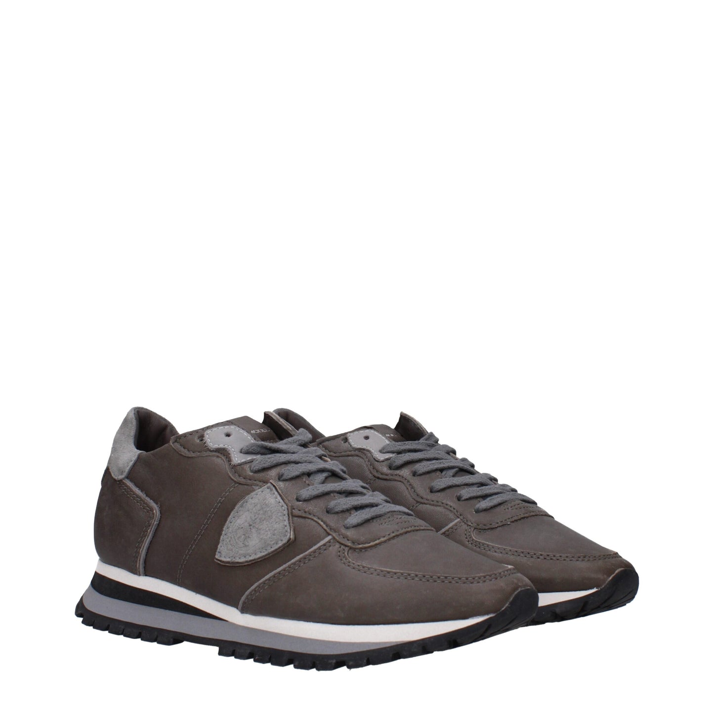 Philippe Model Gray Leather Low Tops