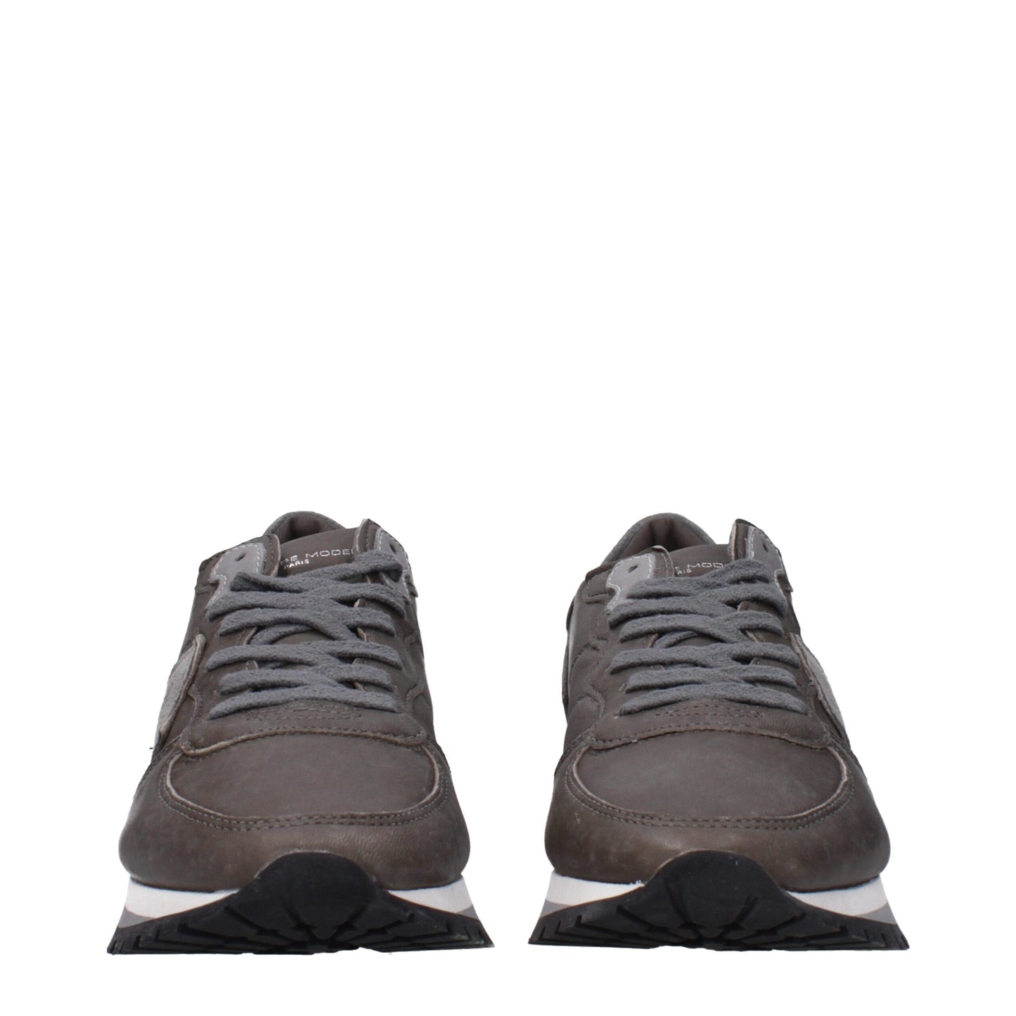 Philippe Model Gray Leather Low Tops