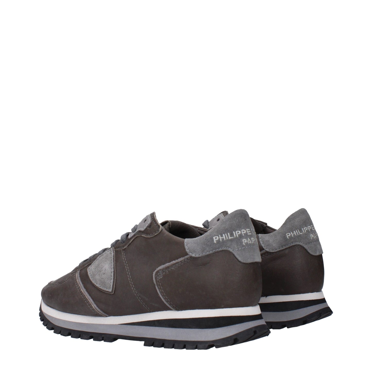 Philippe Model Gray Leather Low Tops