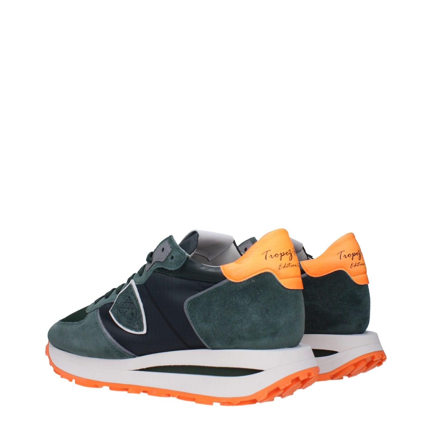 Philippe Model Green Fabric Athletic Sneakers