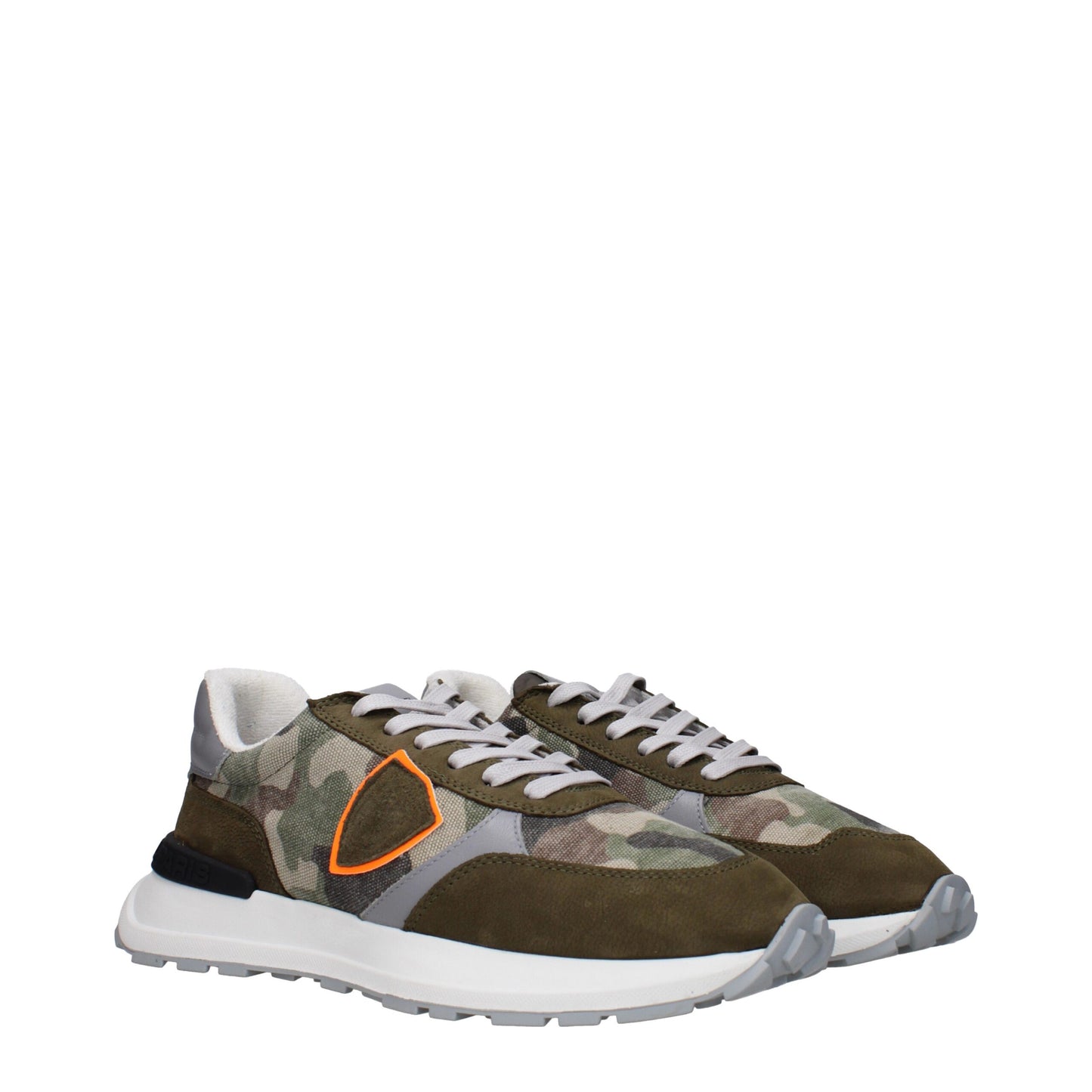 Philippe Model Green Fabric Chunky Sneakers