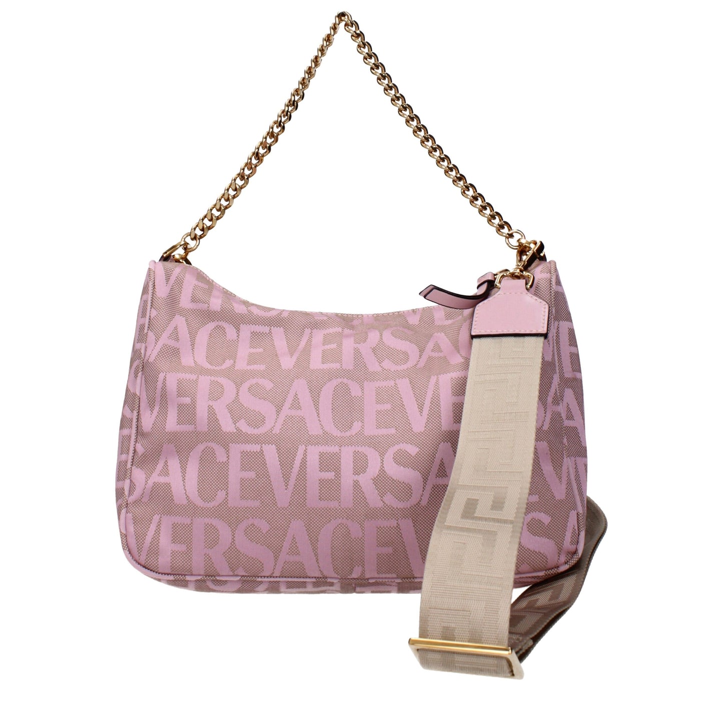 Versace Beige Fabric Handbag