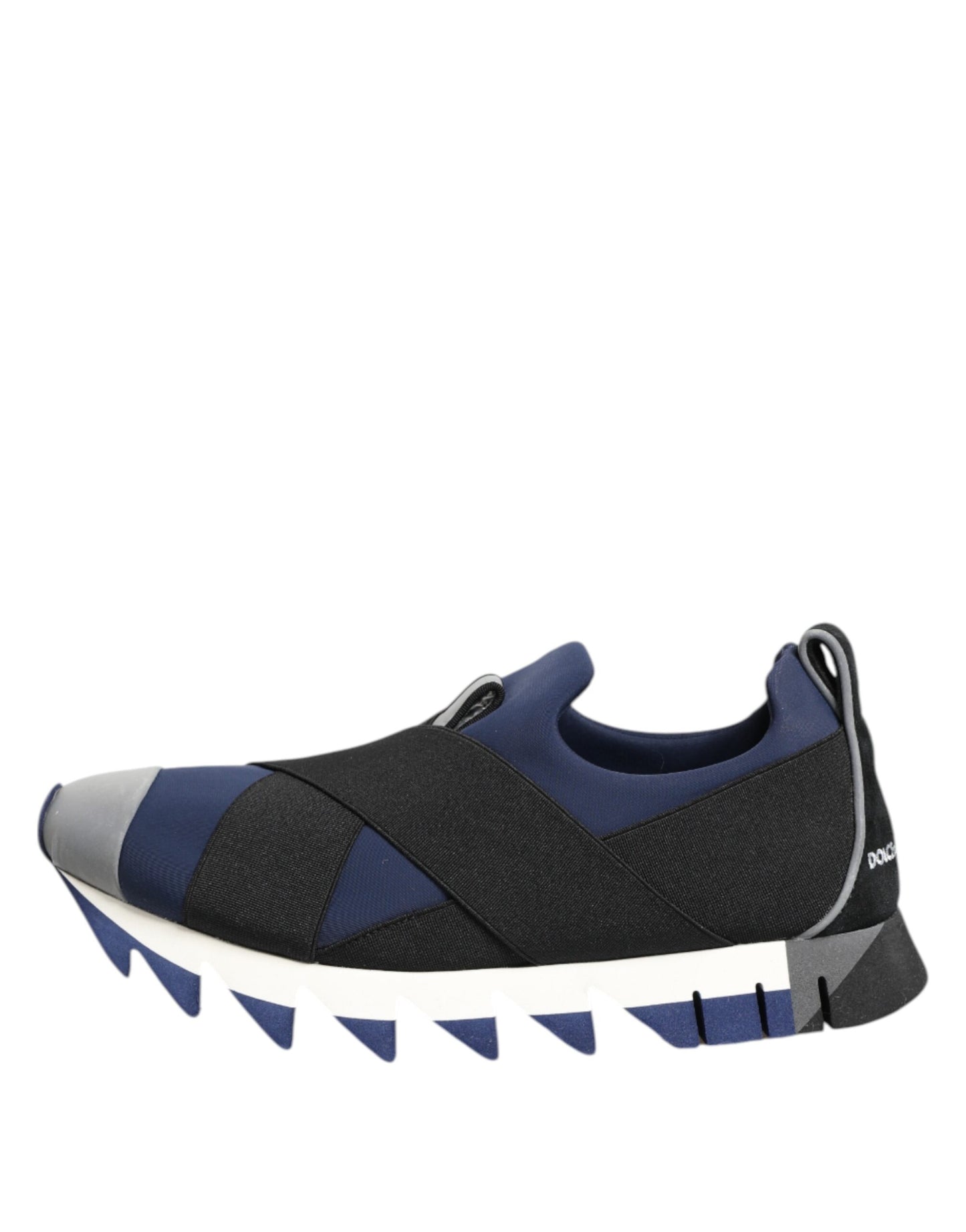 Dolce & Gabbana Blue Black Slip On Low Top Men Sneakers Shoes