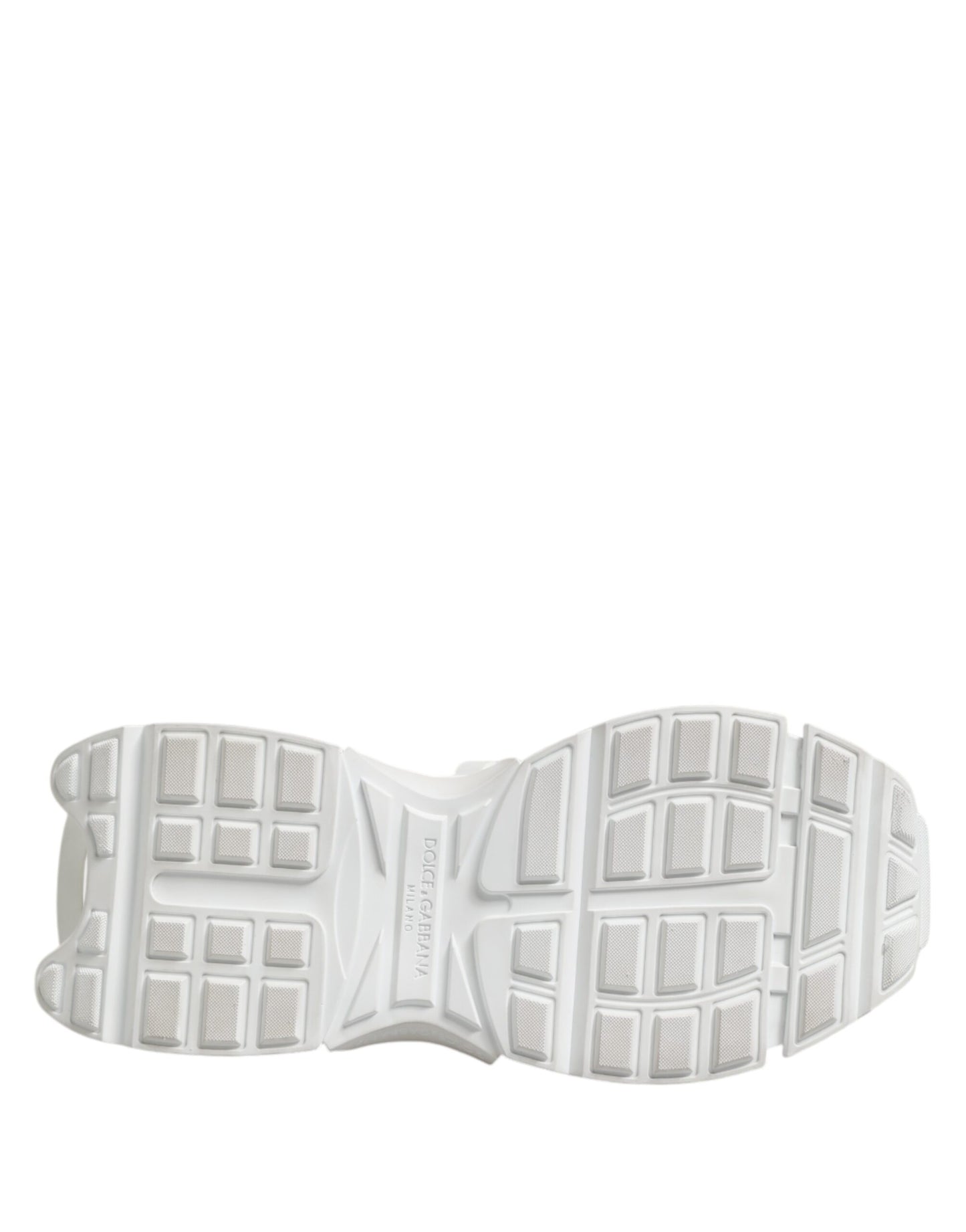 Dolce & Gabbana White Silver Low Top SPACE Men Sneakers Shoes