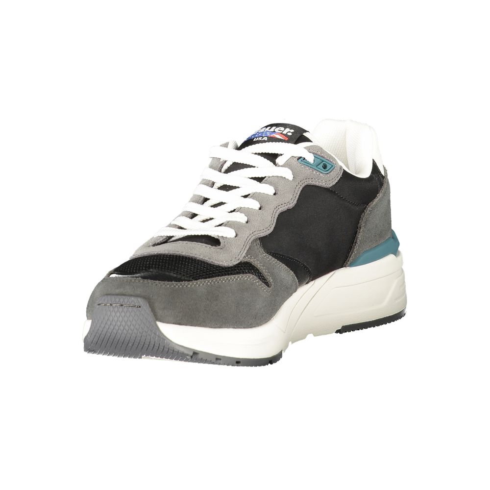 Blauer Black Leather Men Sneaker