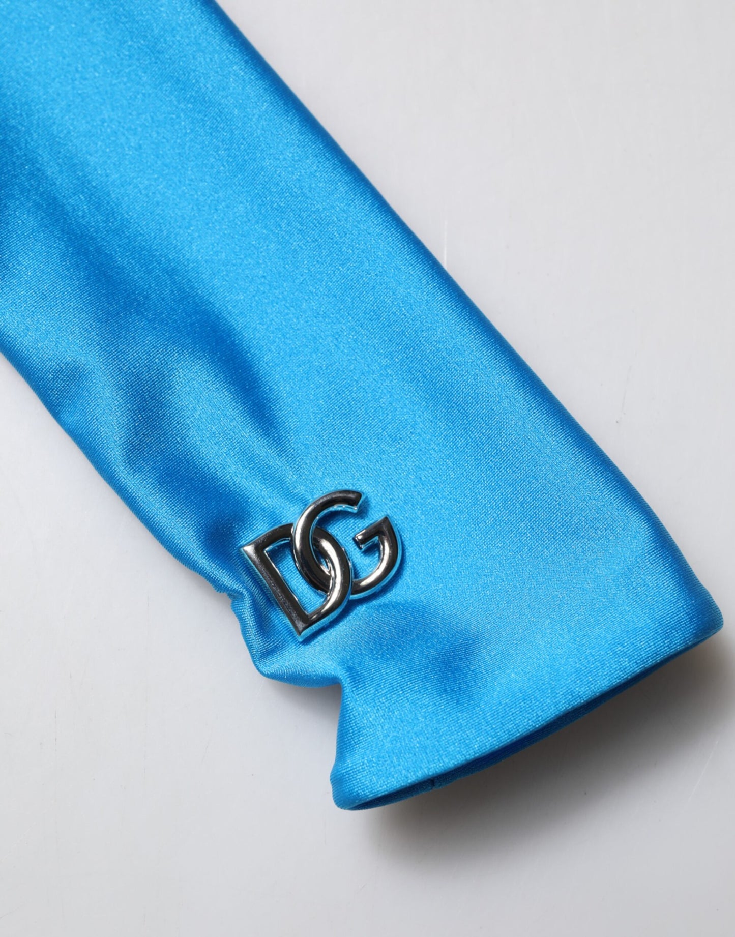 Dolce & Gabbana blauer Nylon-Rollkragen-Bodycon-Jumpsuit