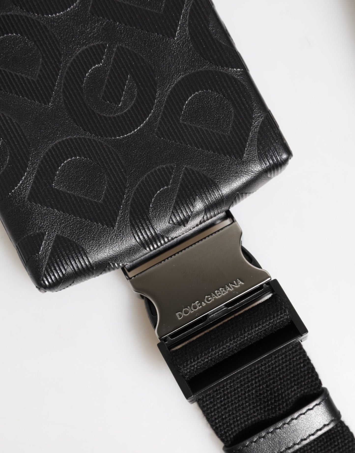 Dolce & Gabbana Grey DG Logo Mania Geldbörse Telefon Gürtel Taille Herren Borse Tasche