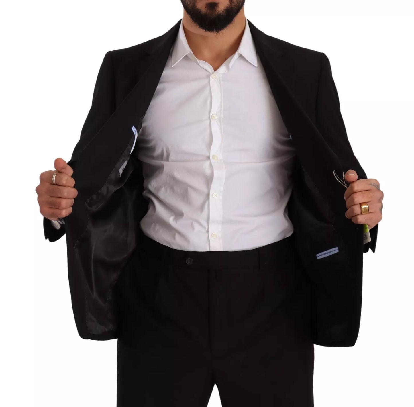 Domenico Tagliente Blue Polyester Single Breasted Formal 2 Piece Suit