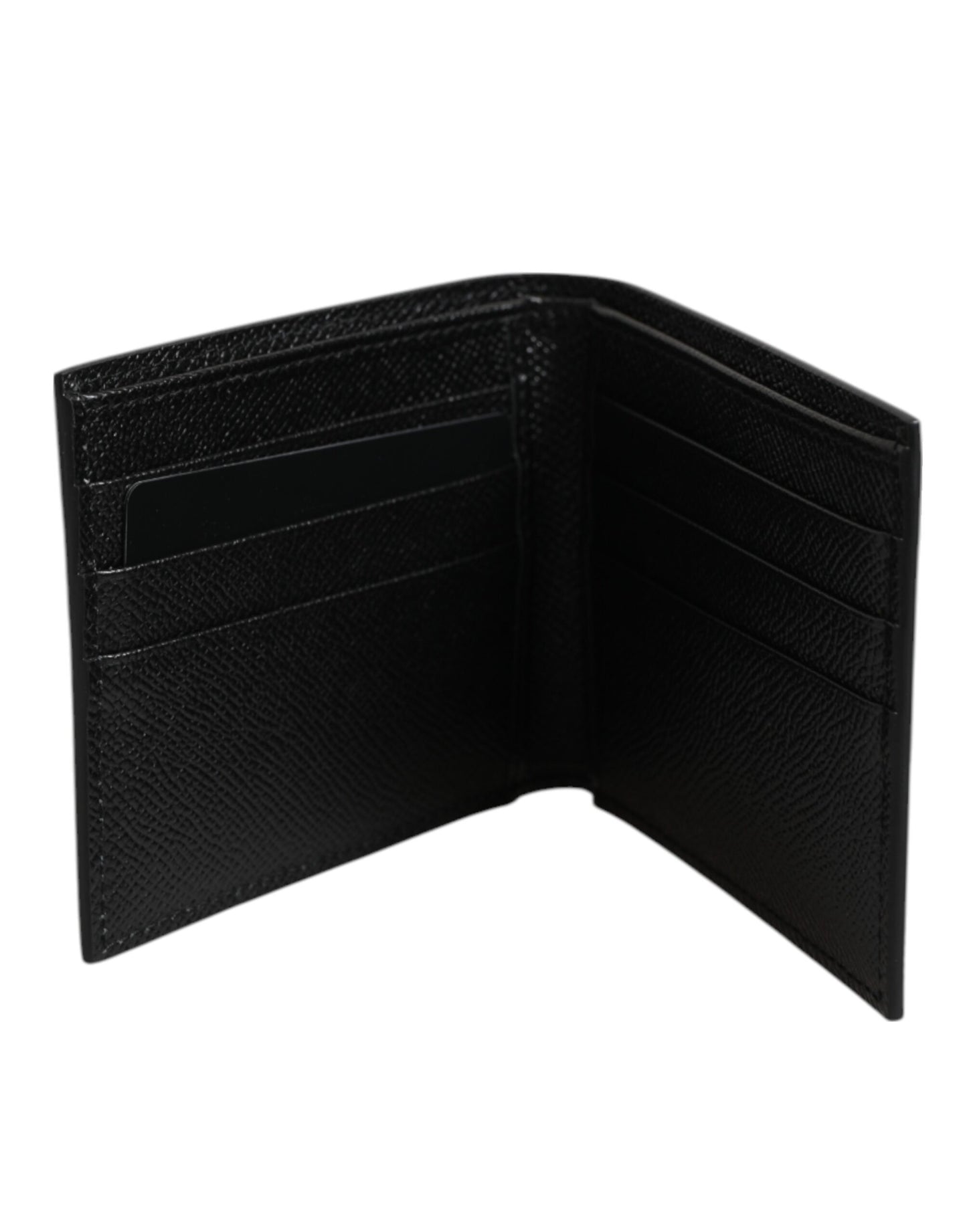 Dolce & Gabbana White Leather DG Star Logo Bifold Men Card Holder Wallet