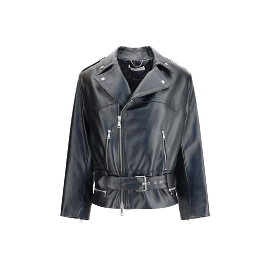 Alessandra Rich Leather Biker Jacket
