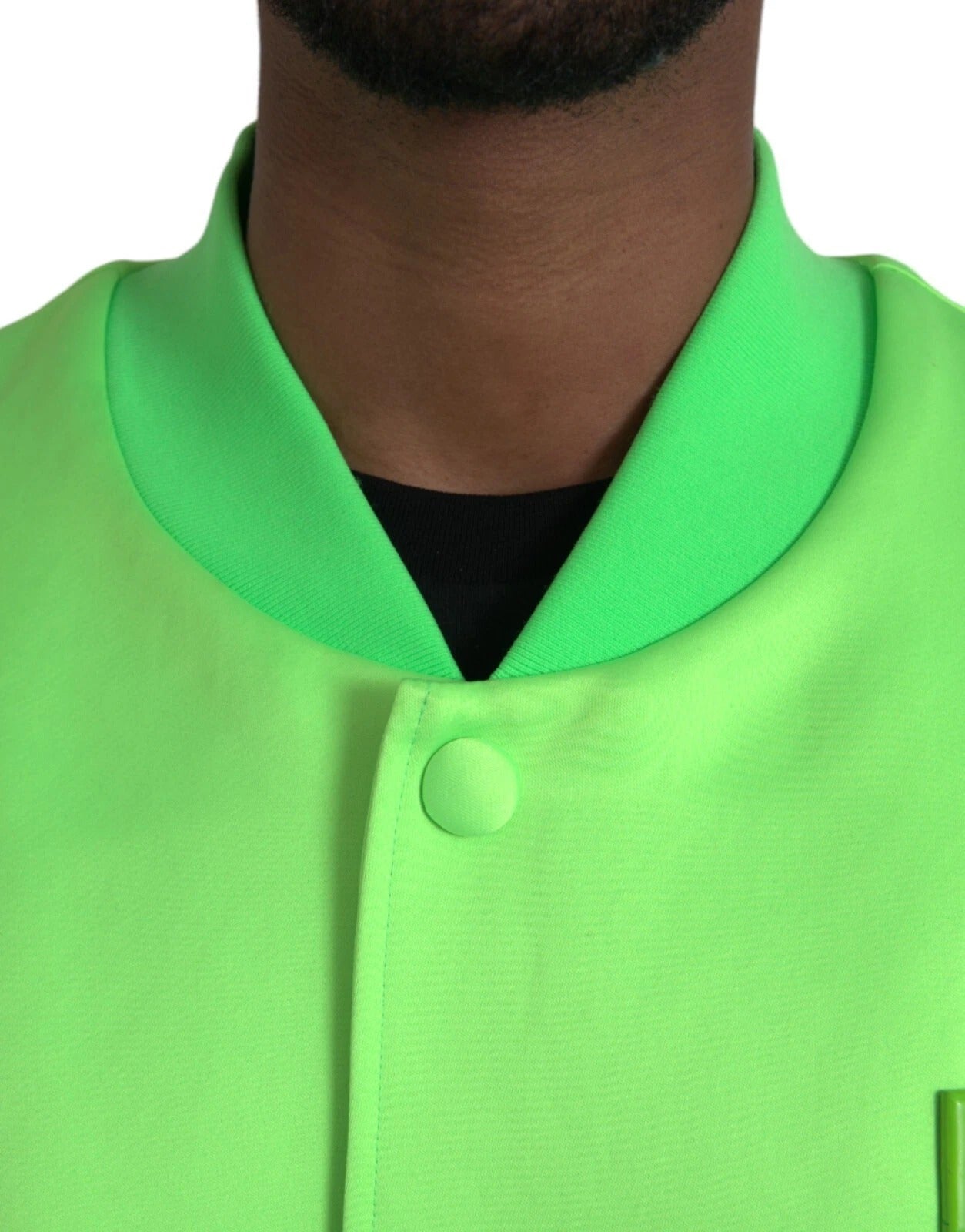 Dolce & Gabbana Neon Green Polyester Long Sleeves Men Bomber Jacket