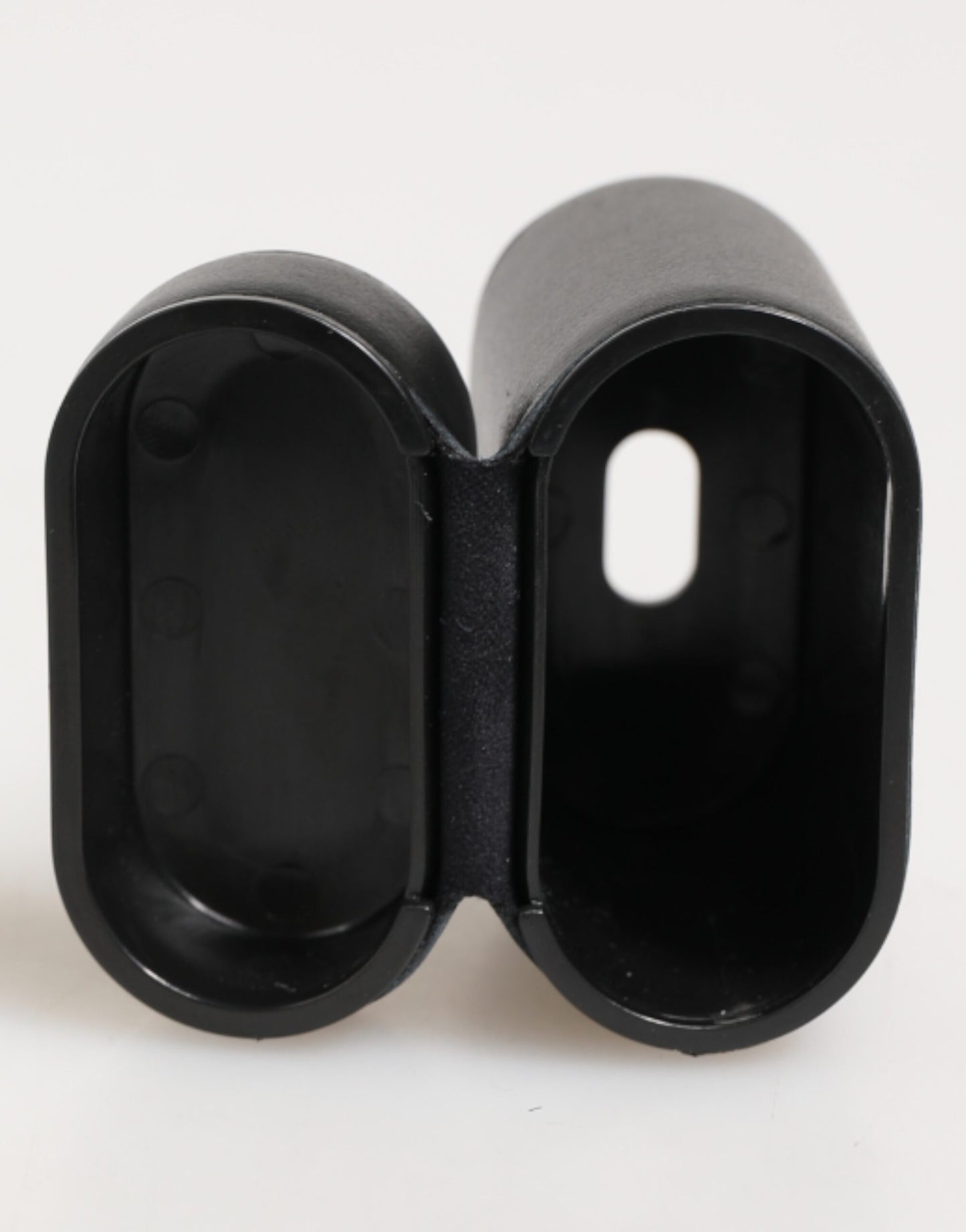 Dolce & Gabbana Black Calfskin Leather Logo Print Flip Holder Airpods Case