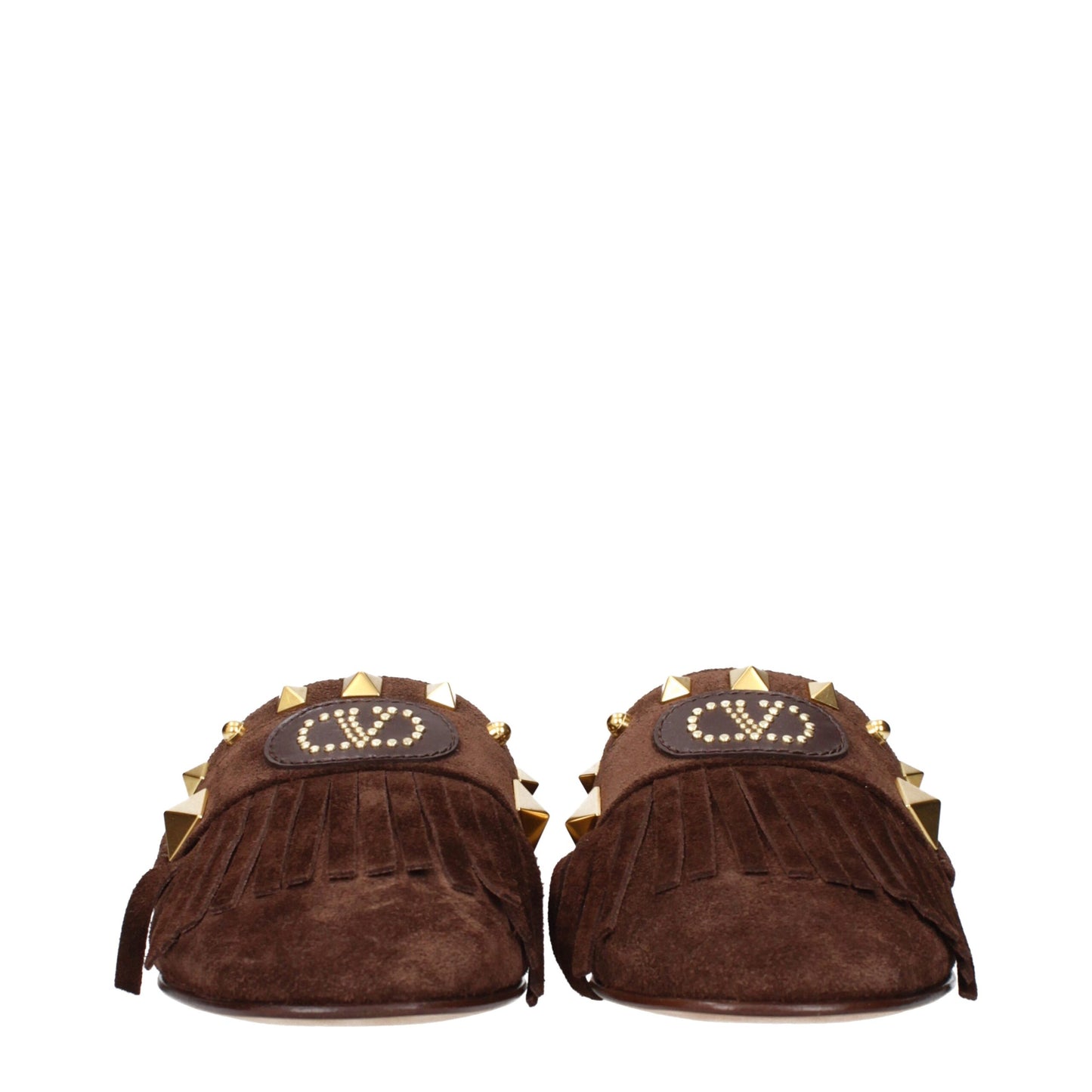 Valentino Garavani Brown Leather Slippers Sandals