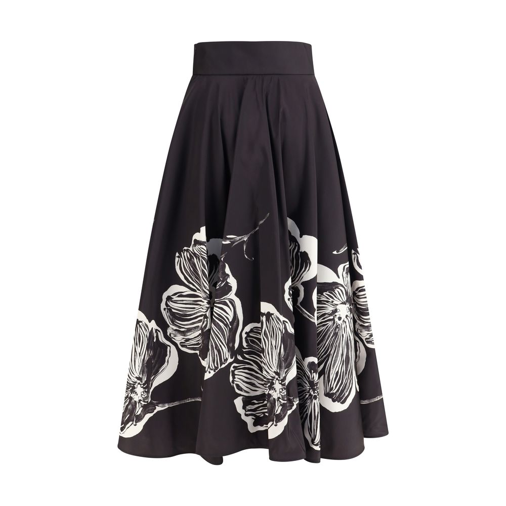 Sara Roka Midi Skirt with floral print