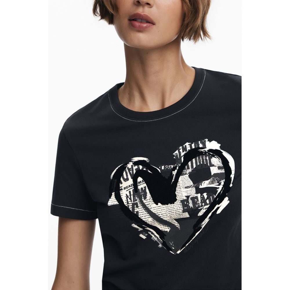 Desigual Black Cotton Tops & T-Shirt