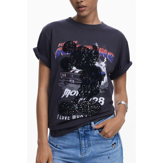 Desigual Black Cotton Tops & T-Shirt