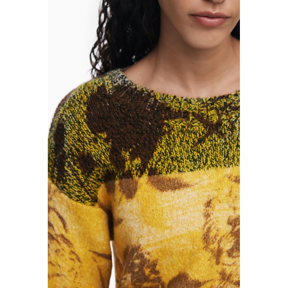 Desigual Yellow Wool Sweater