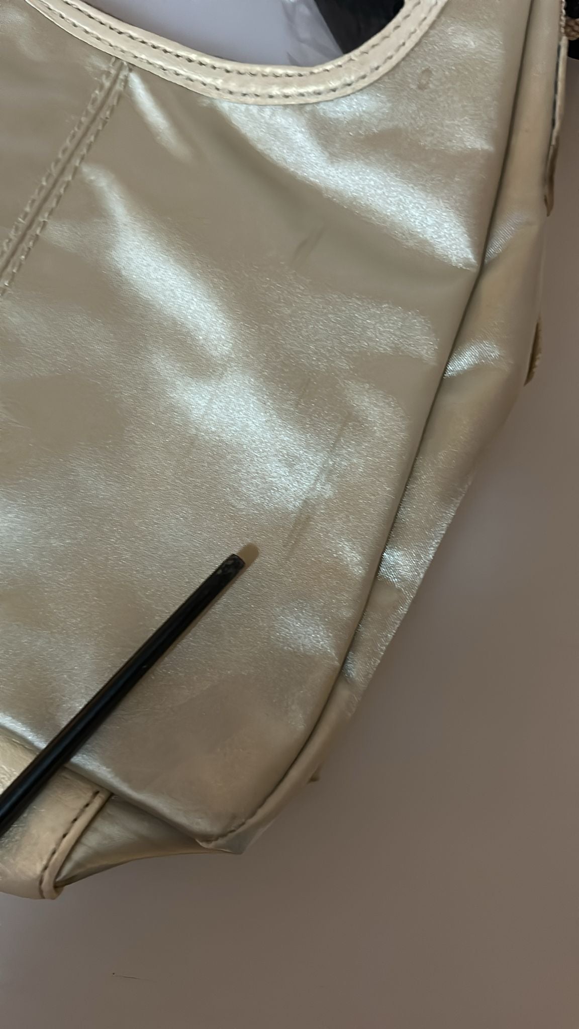 Bolso bandolera de tela con bandolera de hombro blanco