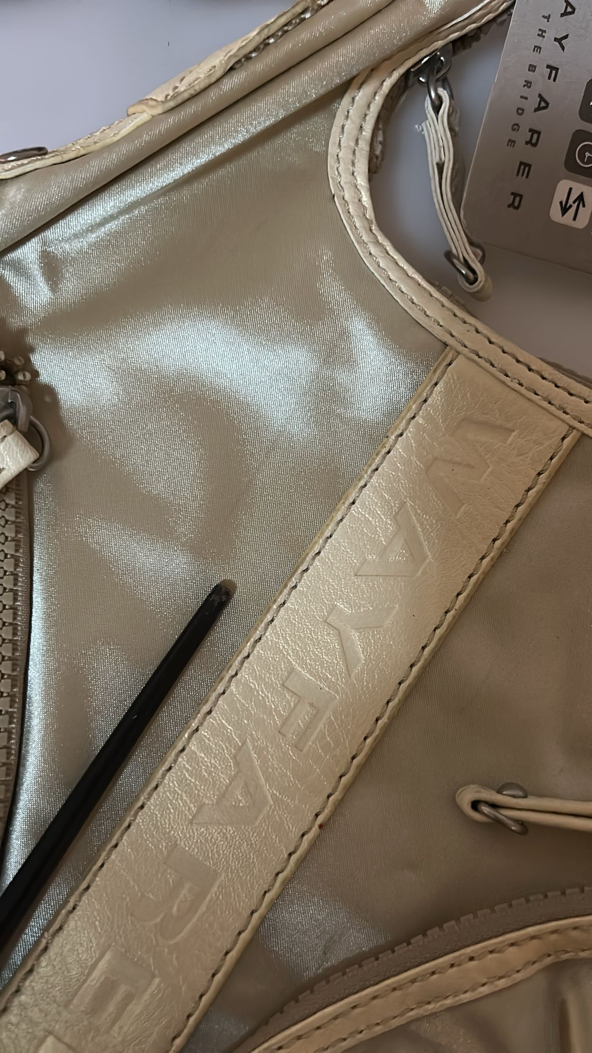 Bolso bandolera de tela con bandolera de hombro blanco