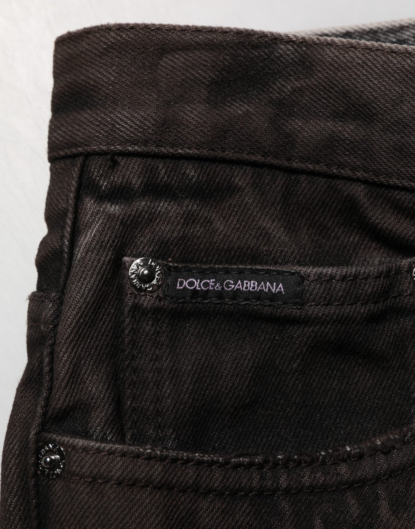 Dolce & Gabbana Black Cotton Tattered Denim Men Bermuda Short