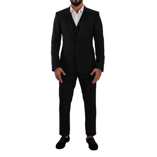 Dolce & Gabbana Black Wool Suit