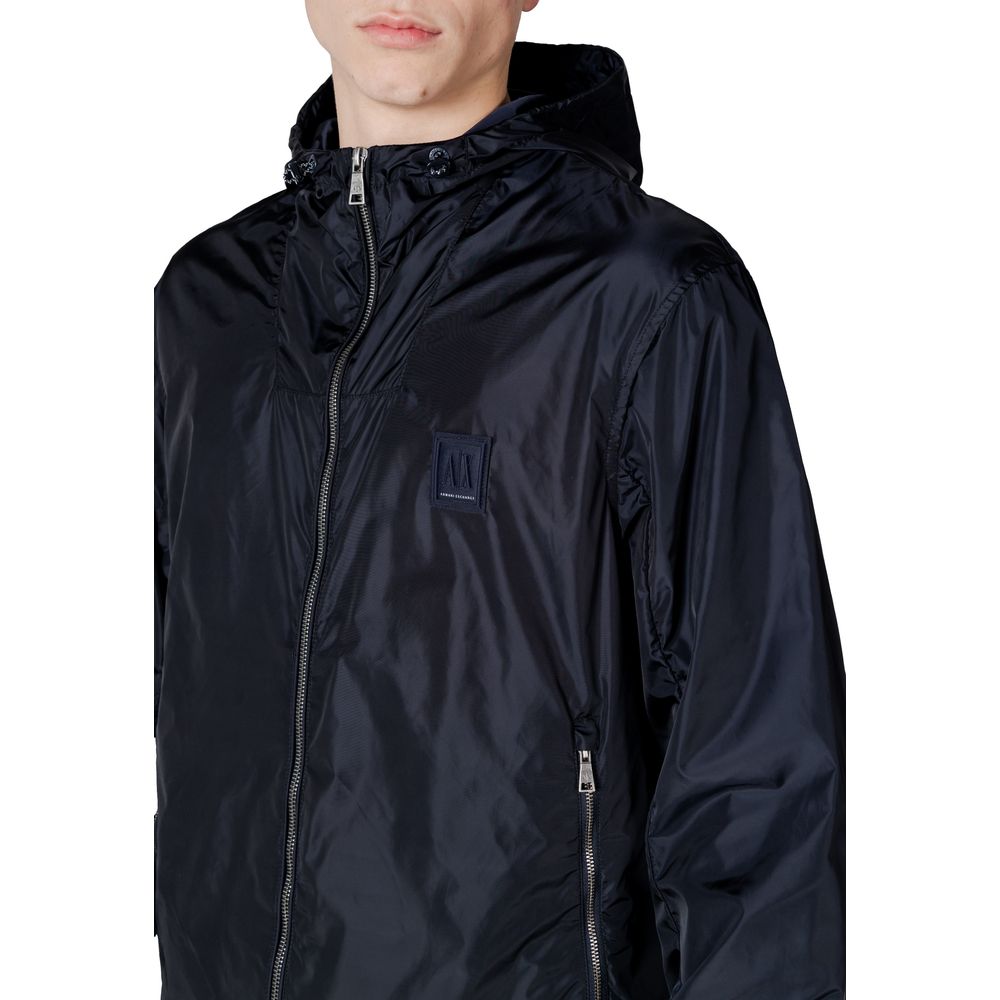 Armani Exchange Blue Polyamide Jackets & Coat