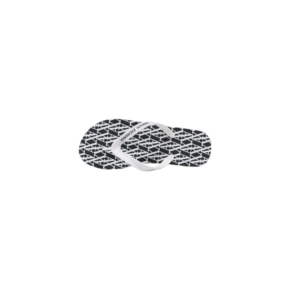 Armani Exchange Black And White Rubber Flip-Flop Sandal