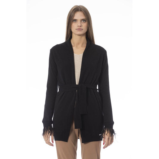 Baldinini Trend Black Wool Cardigan
