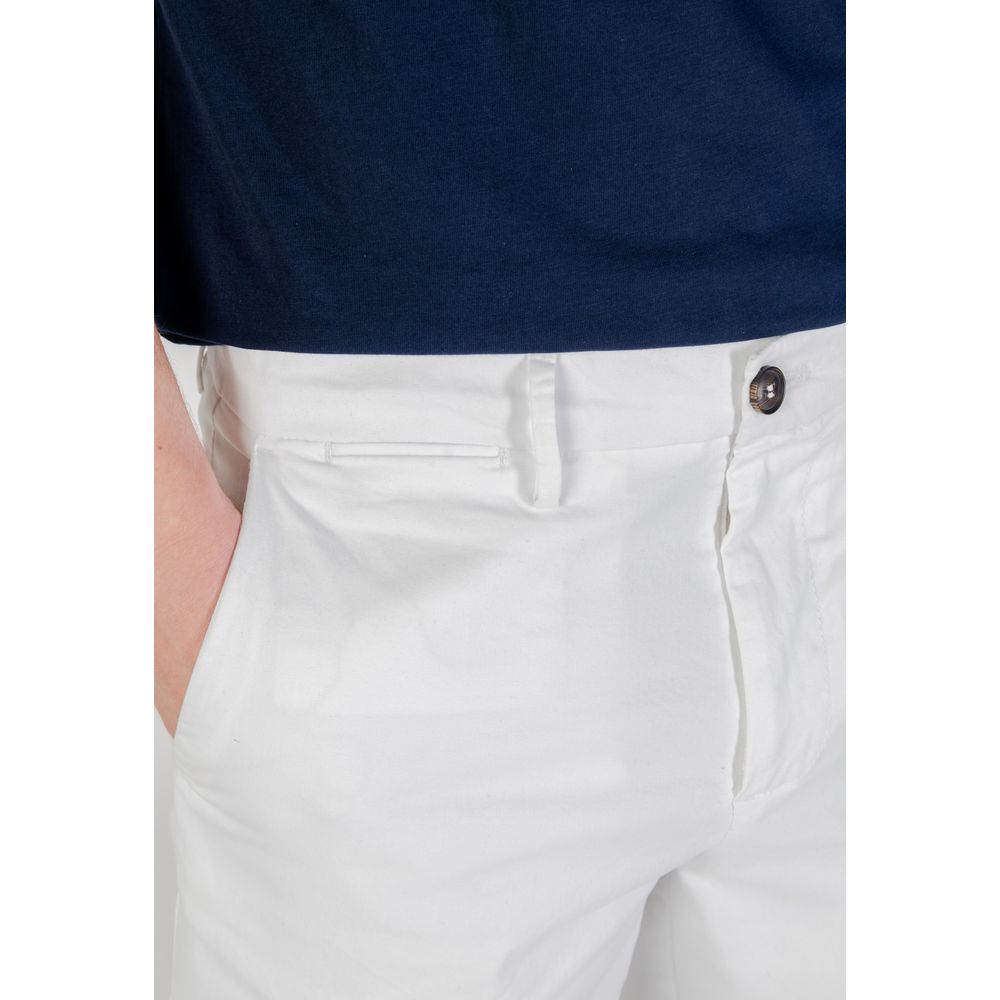Borghese White Cotton Bermuda