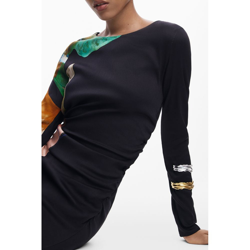 Desigual Black Elastane Dress