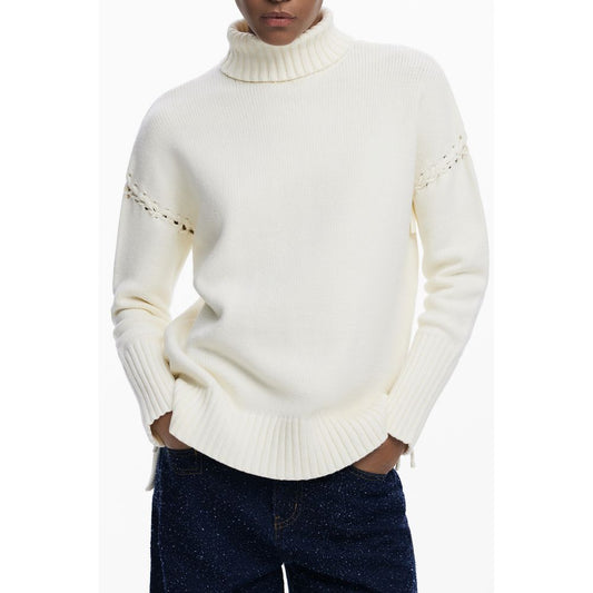 Desigual White Cotton Sweater