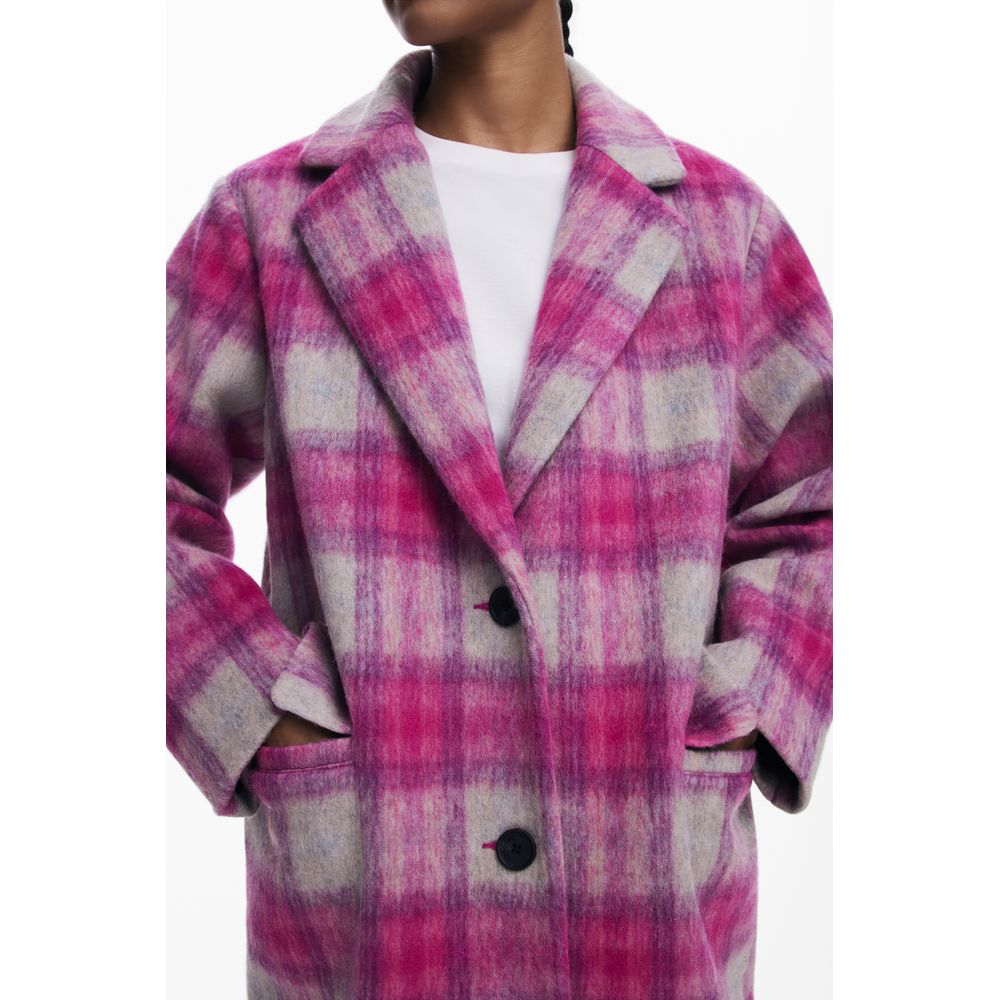 Desigual Pink Wool Jackets & Coat