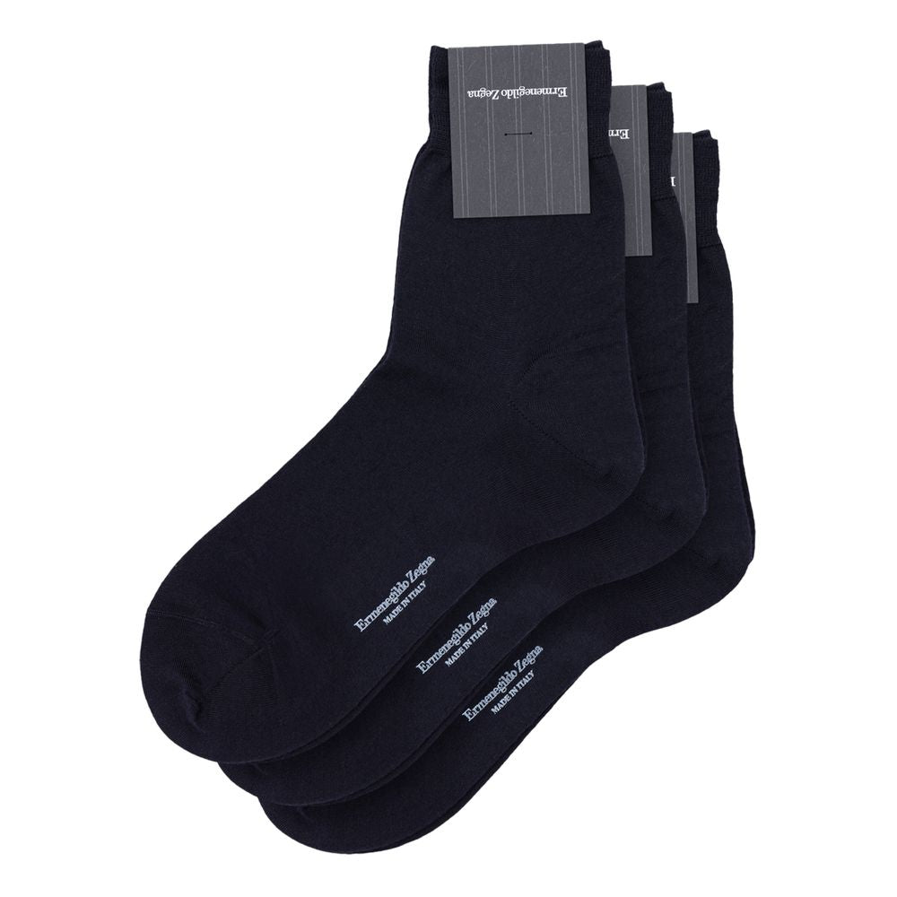 ZEGNA Navy Blue Wool Sock