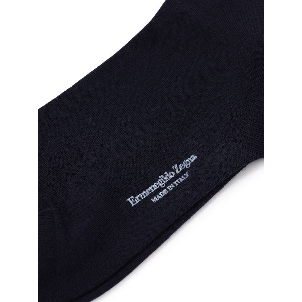 ZEGNA Navy Blue Wool Sock