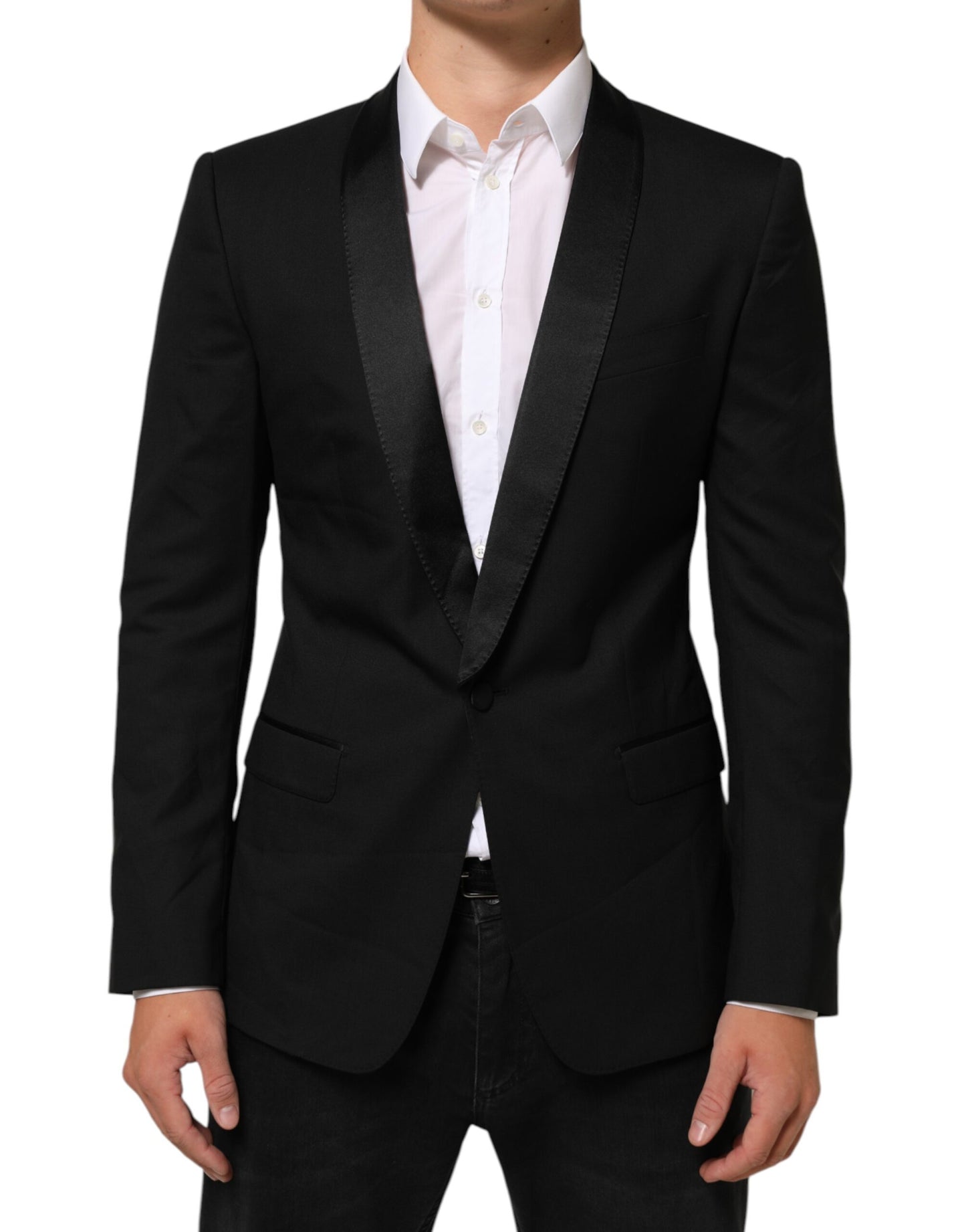 Dolce & Gabbana Black MARTINI 1 Button Suit Jacket Blazer