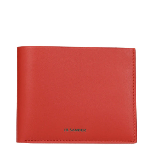Jil Sander Red Leather Wallets