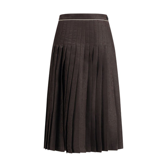 Burberry Sunflower Pleated Silk Skirt